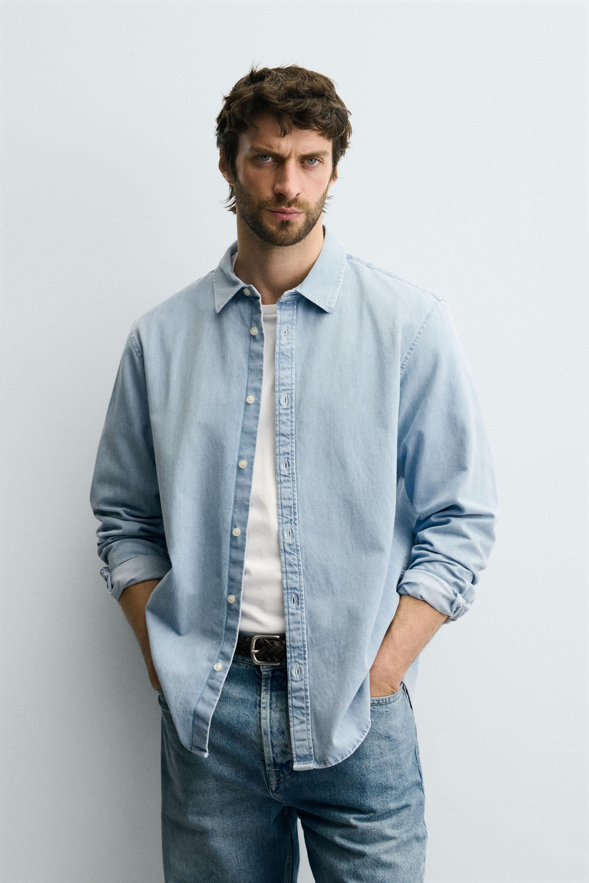 CHEMISE EN DENIM DÉLAVÉE